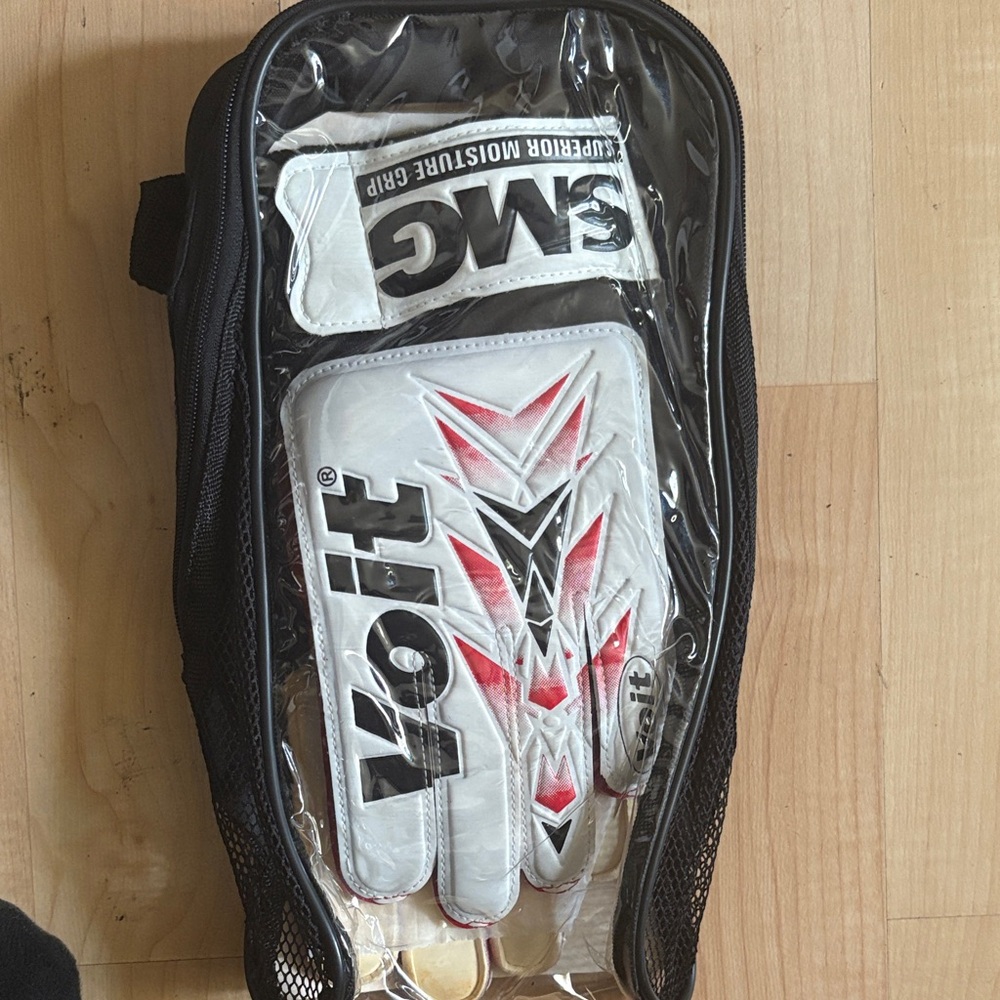 Black and White Voit Goalie Gloves